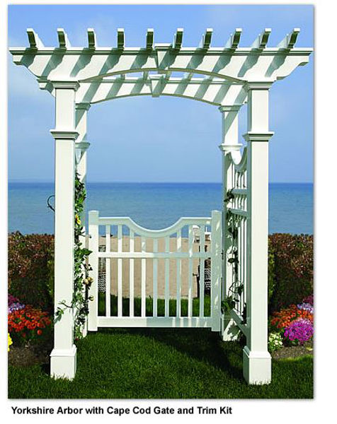 Picture of Yorkshire Vinyl Arbor with Cape Cod Gate and Trim Kit